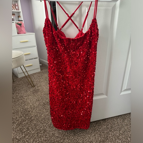 sequin iridescent dress Iridescent Square Sequin Plunging V-neck Prom Dress